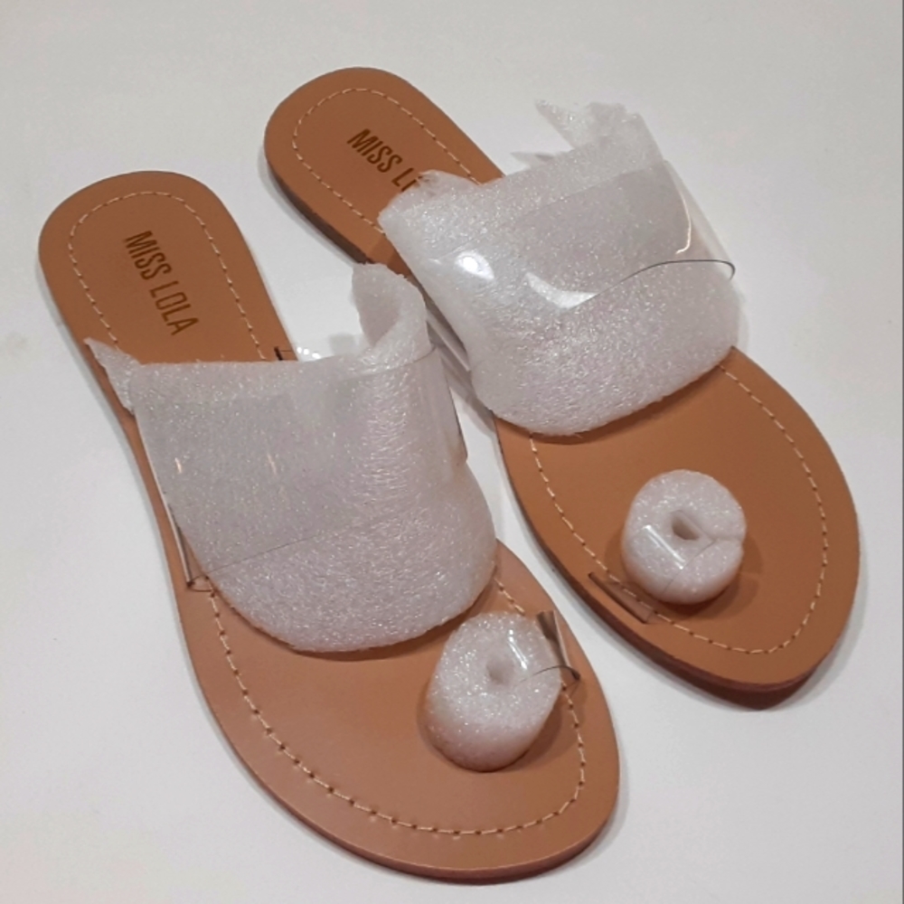 Miss Lola Clear Flip Flops